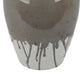 Caleb Accent Vase w Drip Pattern | Angled Handles Beige Gray Ceramic BM335075
