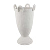 Fiji Accent Planter w Loop Handles | Pedestal White Ceramic 16"