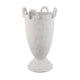 Fiji Accent Planter w Loop Handles | Pedestal White Ceramic 16"