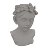 Sanie Decorative Female Bust with Floral Crown | Gray Resin 17’’ BM335085
