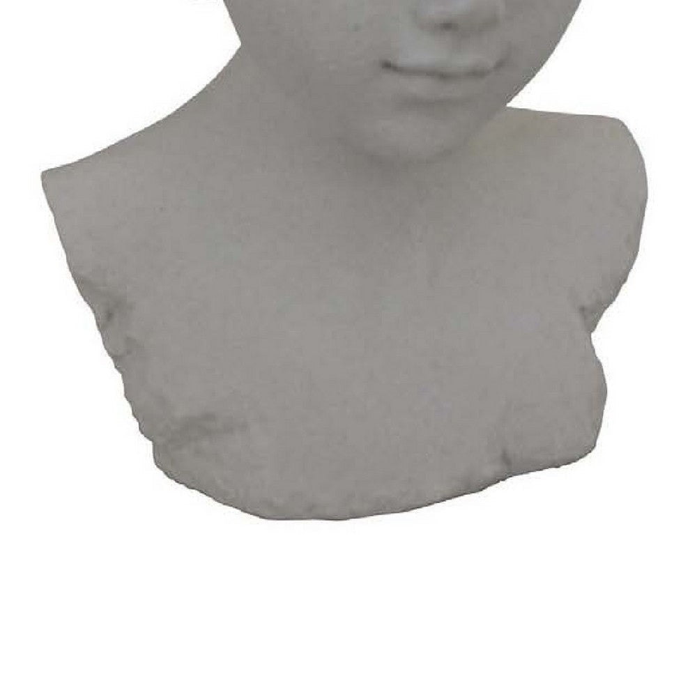 Sanie Decorative Female Bust with Floral Crown | Gray Resin 17’’ BM335085