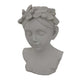 Sanie Decorative Female Bust with Floral Crown | Gray Resin 17"