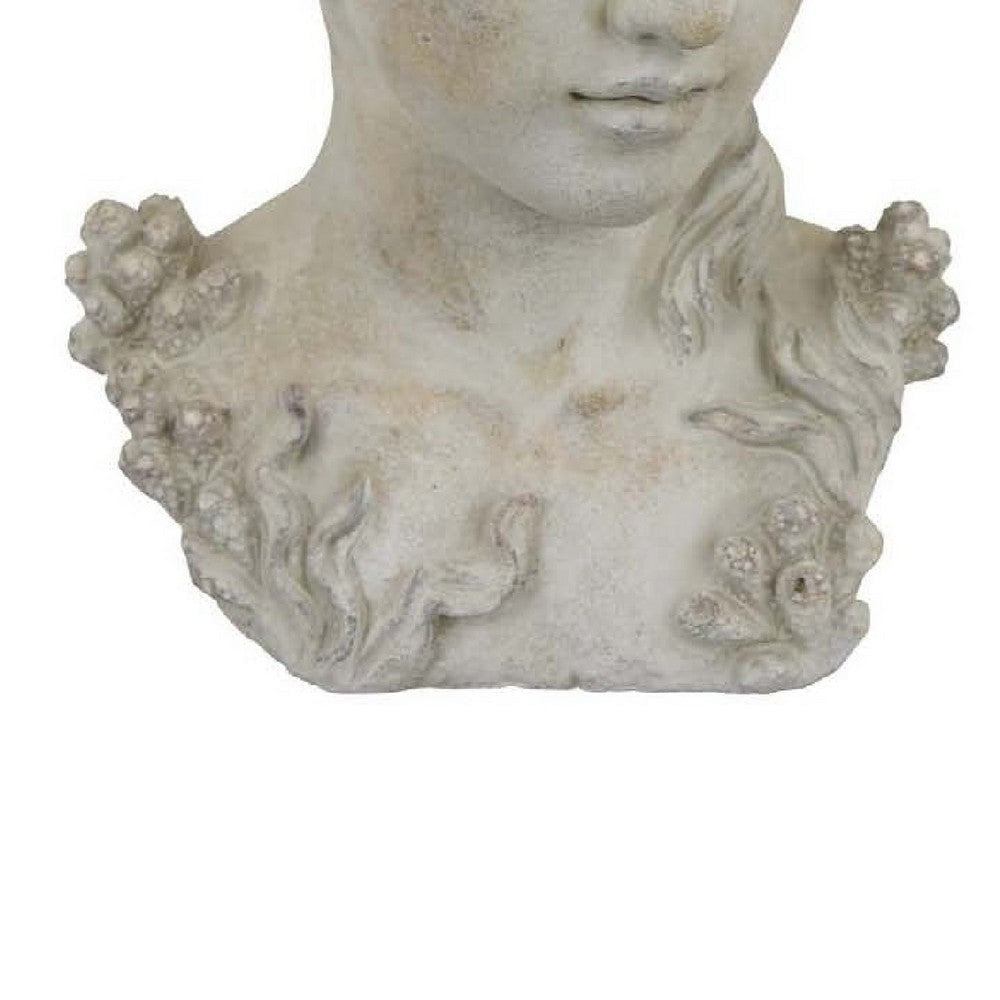 Lewis Bust Planter with Sea Life and Coral Patterns | White Terracotta BM335086