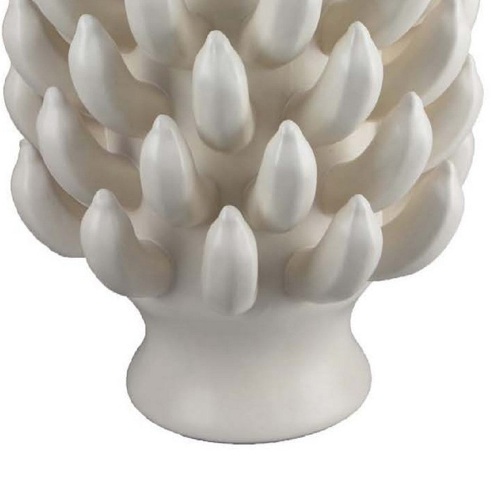 Joseph Accent Vase with Tiered Flame Accents | Ivory Ceramic 17’’ BM335098