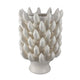 Joseph Accent Vase with Tiered Flame Accents | Ivory Ceramic 17"