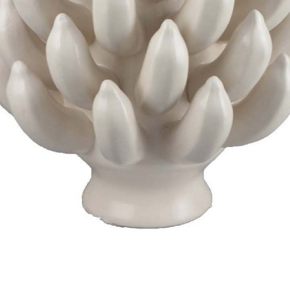 Joseph Accent Vase with Tiered Flame Accents | Ivory Ceramic 11’’