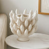 Joseph Accent Vase with Tiered Flame Accents | Ivory Ceramic 11’’