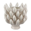 Joseph Accent Vase with Tiered Flame Accents | Ivory Ceramic 11"