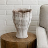 Maria Accent Vase with Rippled Texture | Tapered Gray Ceramic 15"