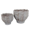 Maria Accent Planter Set of 2 | Scalloped Rim | Gray Textured Ceramic
