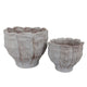 Maria Accent Planter Set of 2 | Scalloped Rim | Gray Textured Ceramic BM335106