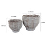 Maria Accent Planter Set of 2 | Scalloped Rim | Gray Textured Ceramic BM335106