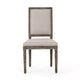 Side Dining Chair Set of 2 | Wheat Beige Polyester | Distressed Brown BM335108