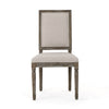 Side Dining Chair Set of 2 | Wheat Beige Polyester | Distressed Brown