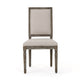 Side Dining Chair Set of 2 | Wheat Beige Polyester | Distressed Brown
