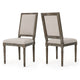 Side Dining Chair Set of 2 | Wheat Beige Polyester | Distressed Brown