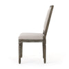Side Dining Chair Set of 2 | Wheat Beige Polyester | Distressed Brown