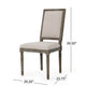 Side Dining Chair Set of 2 | Wheat Beige Polyester | Distressed Brown BM335108