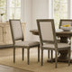 Side Dining Chair Set of 2 | Wheat Beige Polyester | Distressed Brown