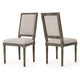 Side Dining Chair Set of 2 | Wheat Beige Polyester | Distressed Brown