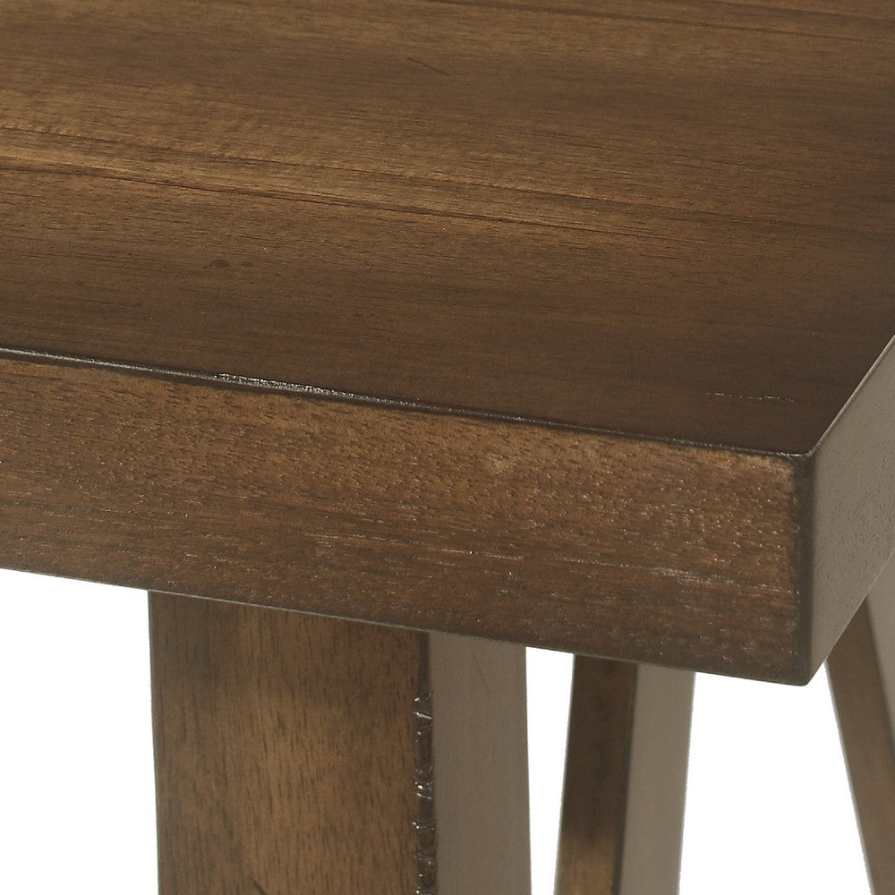 Dining Table | Antique Brown Finished Wood Top | Farmhouse Style 71"