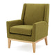 Accent Club Chair | Green Fabric Wingback | Track Arms | Natural Brown BM335110