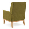 Accent Club Chair | Green Fabric Wingback | Track Arms | Natural Brown BM335110
