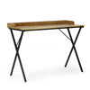 Console Table | Traylike Brown Wood Top | Black X Metal Frame | 42"