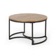 Gery 3pc Nesting Coffee and End Table Set | Brown Wood | Black Metal BM335114