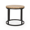 Gery 3pc Nesting Coffee and End Table Set | Brown Wood | Black Metal BM335114