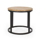 Gery 3pc Nesting Coffee and End Table Set | Brown Wood | Black Metal
