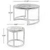 Gery 3pc Nesting Coffee and End Table Set | Brown Wood | Black Metal BM335114