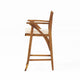 Olen Outdoor Barstool Chair Set of 2 | Beige Fabric | Brown Solid Wood
