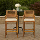 Olen Outdoor Barstool Chair Set of 2 | Beige Fabric | Brown Solid Wood