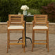 Olen Outdoor Barstool Chair Set of 2 | Beige Fabric | Brown Solid Wood