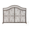 Fireplace Screen | 3 Panels 2 Doors | Black Copper Mesh | Scrolled