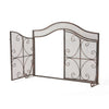 Fireplace Screen | 3 Panels 2 Doors | Black Copper Mesh | Scrolled