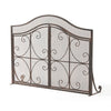 Fireplace Screen | 3 Panels 2 Doors | Black Copper Mesh | Scrolled