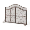 Fireplace Screen | 3 Panels 2 Doors | Black Copper Mesh | Scrolled