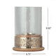 Hurricane Candleholder | Glass Cover | Nickel Lattice Base| Wood