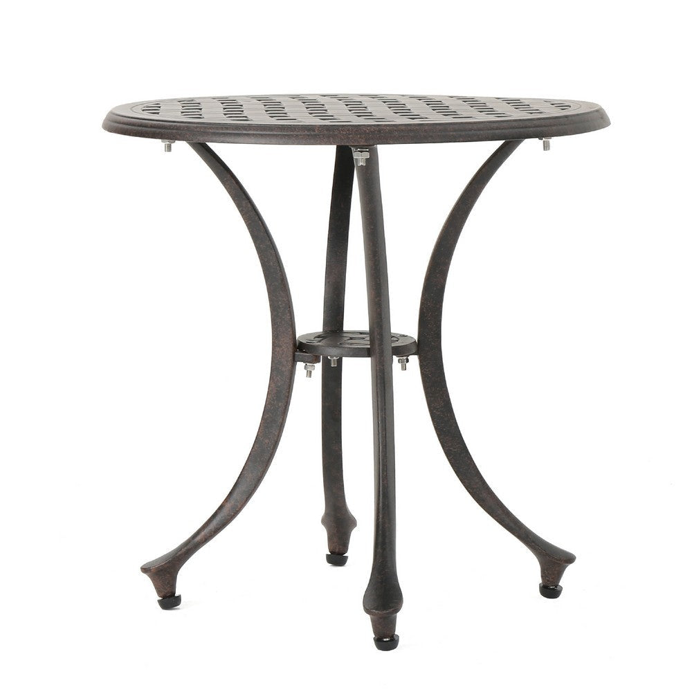 Outdoor End Table | Lattice Top | 19’’ | Bronze Aluminum Curved Legs BM335125
