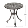 Outdoor End Table | Lattice Top | 19" | Bronze Aluminum Curved Legs