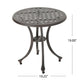 Outdoor End Table | Lattice Top | 19’’ | Bronze Aluminum Curved Legs BM335125