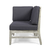 Hoye Modular Outdoor Corner Chair | Dark Gray | Weathered White Wood BM335126