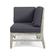 Hoye Modular Outdoor Corner Chair | Dark Gray | Weathered White Wood BM335126