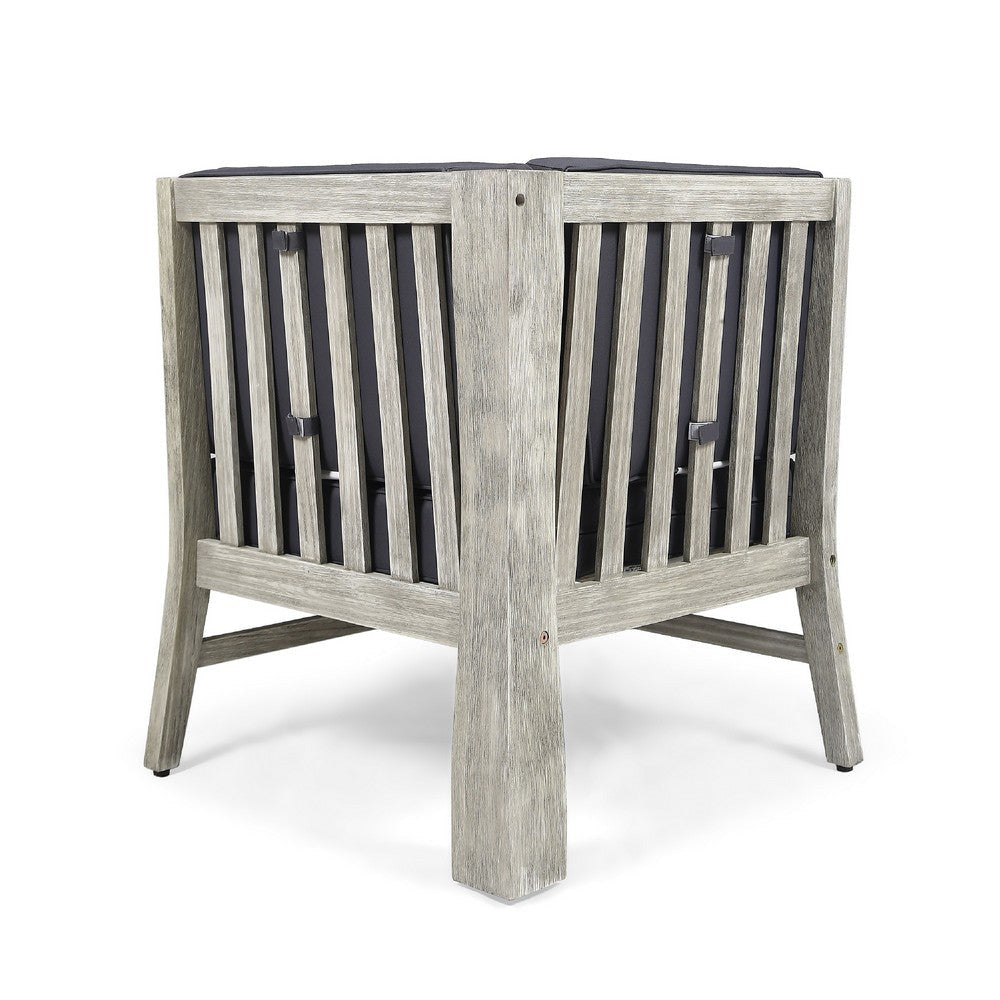 Hoye Modular Outdoor Corner Chair | Dark Gray | Weathered White Wood BM335126