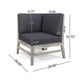 Hoye Modular Outdoor Corner Chair | Dark Gray | Weathered White Wood BM335126