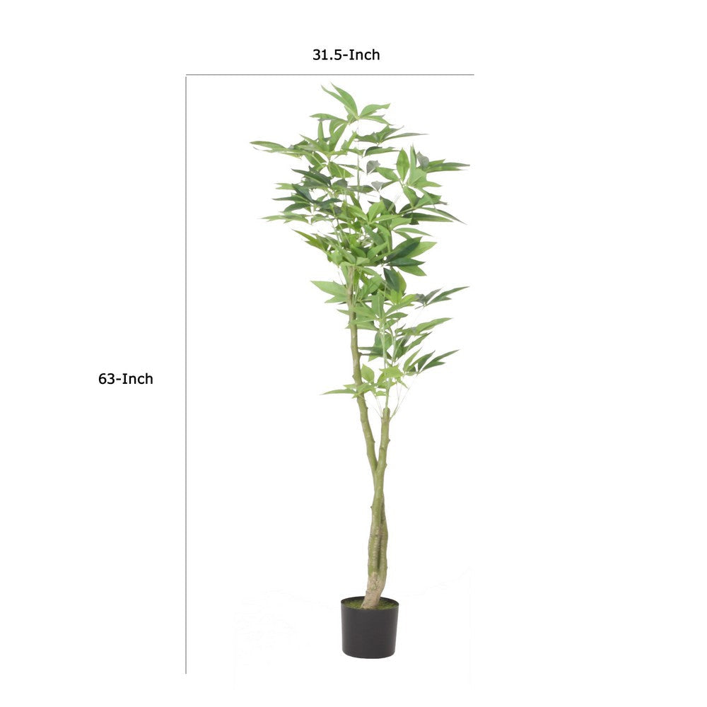 Leso Faux Macrocarpa Plant | Realistic Hand Shaped Green Leaves 63’’