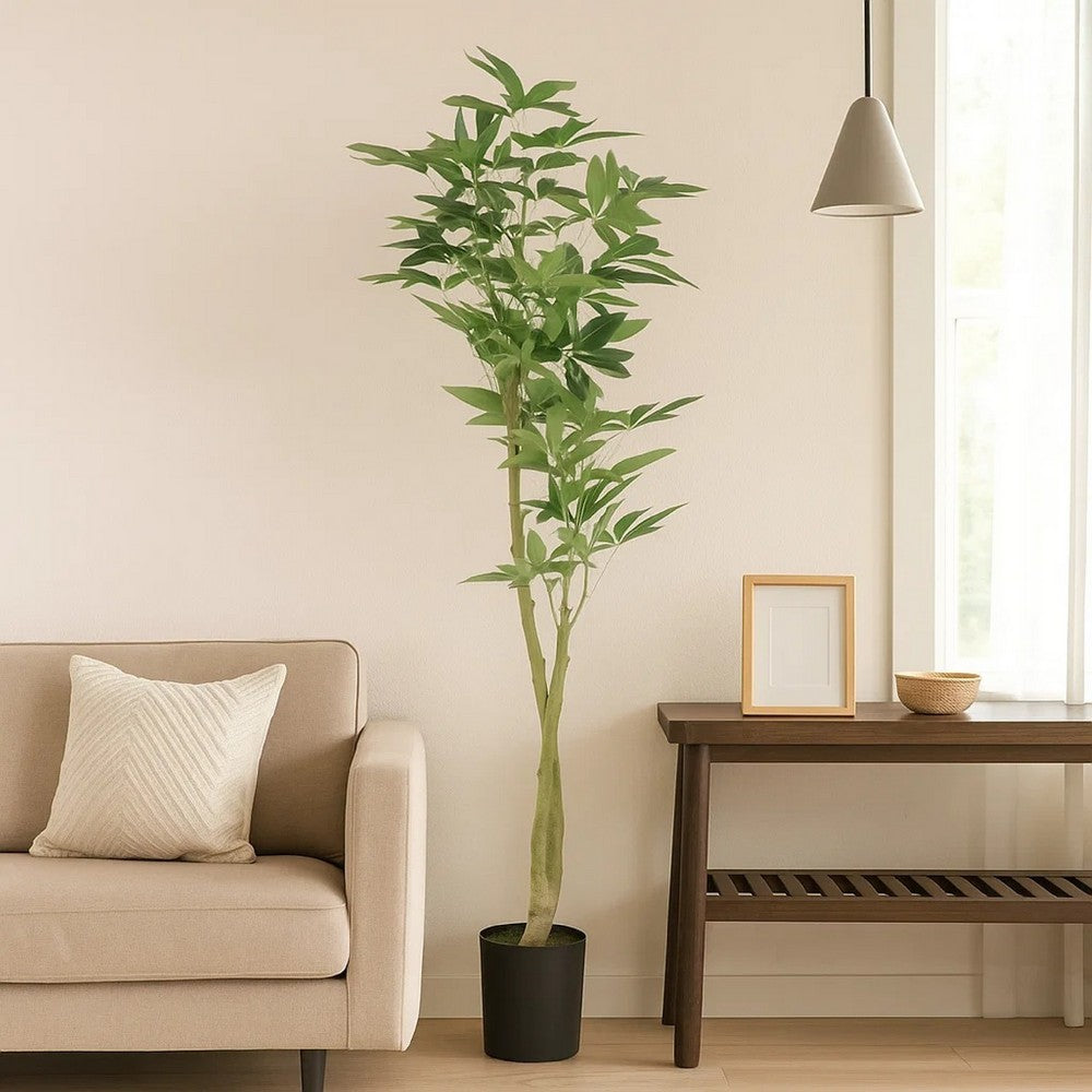 Leso Faux Macrocarpa Plant | Realistic Hand Shaped Green Leaves 63"