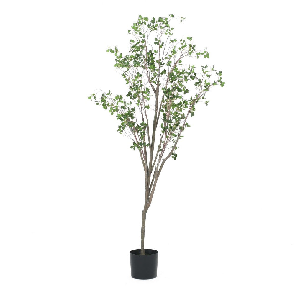 Deso Faux Milan Leaf Bonsai | Realistic Rich Green Oval Leaves 71’’